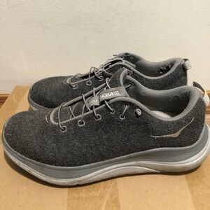 Hoka One One Hupana Flow Wool Women's Dark Gray Running Shoes Size 8